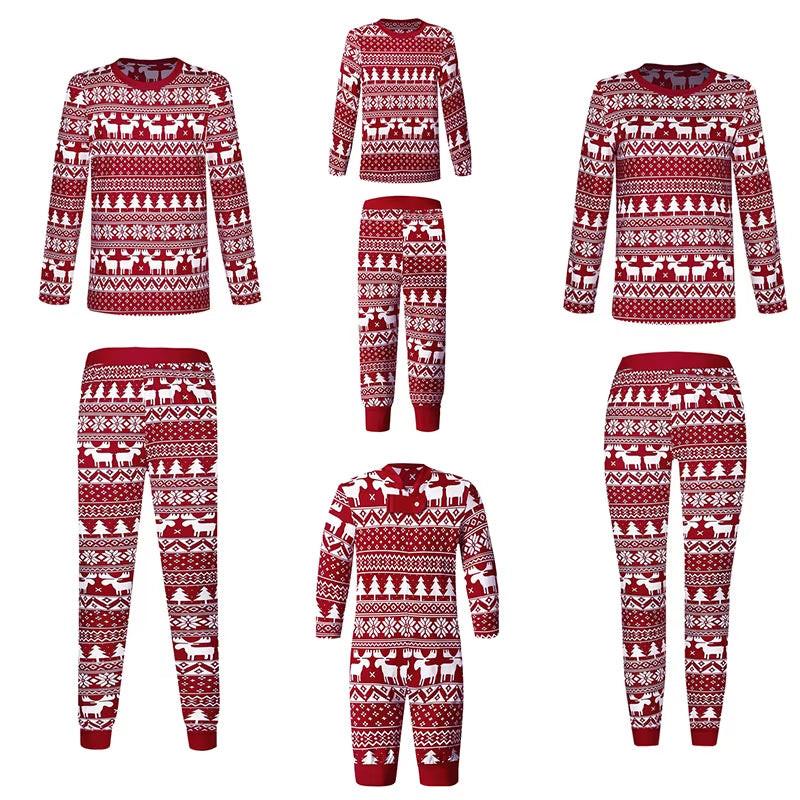 Matching Christmas Pajamas Set – Reindeer Print Family Sleepwear for Adults, Kids & Babies