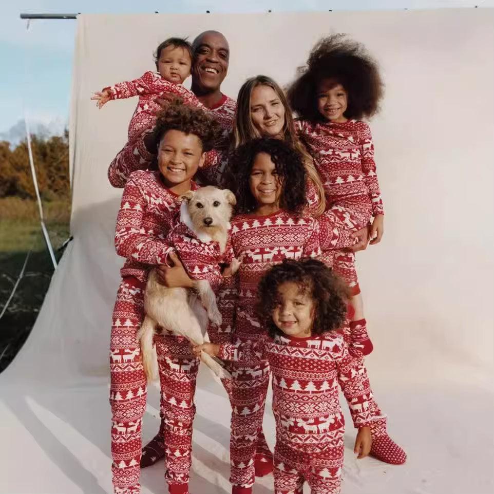 Matching Christmas Pajamas Set – Reindeer Print Family Sleepwear for Adults, Kids & Babies